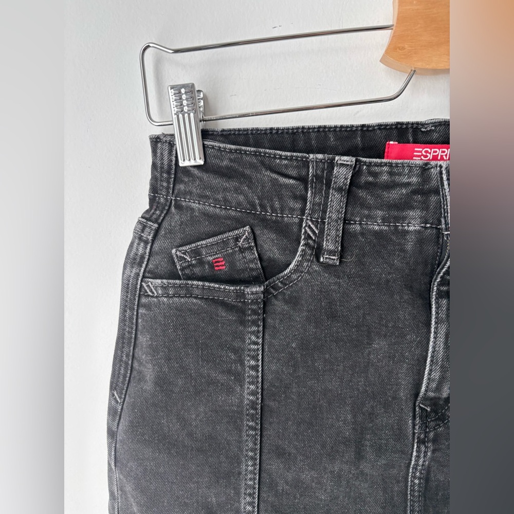 Esprit Black Denim Maxi Skirt High Waisted Stretch Pencil Skirt Size 26 - Picture 3 of 11